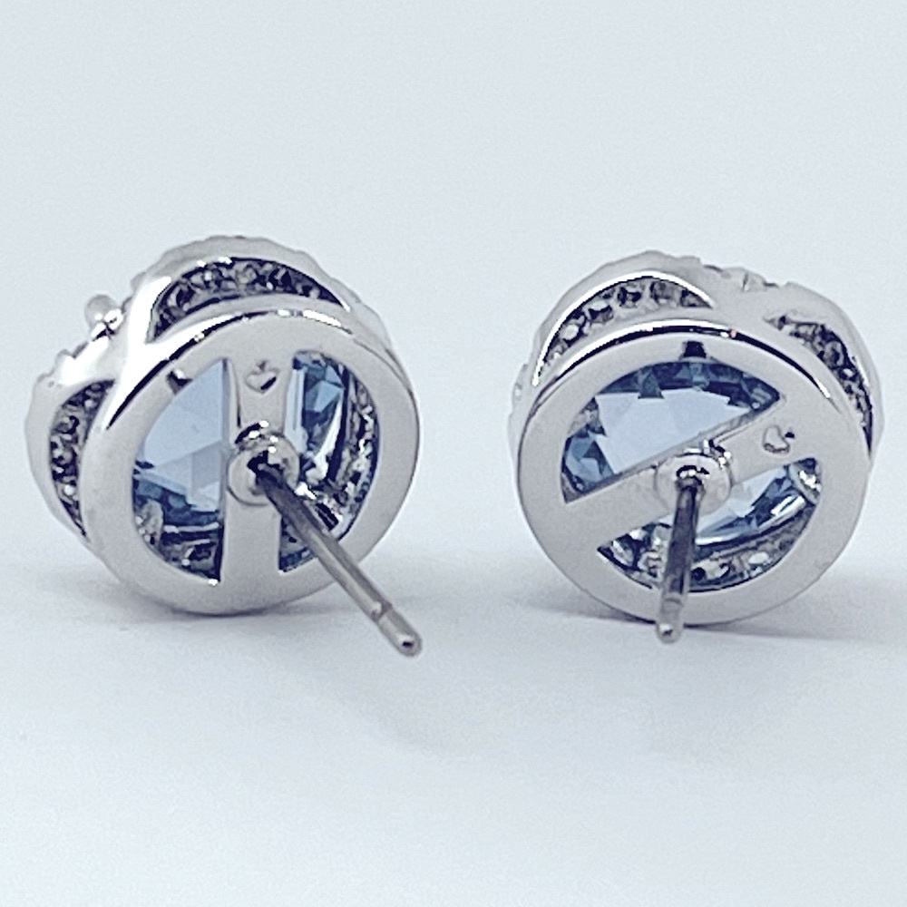 ♠️ kate spade THAT SPARKLE Pave Round Large Studs Earrings in Sapphire - Picture 5 of 7